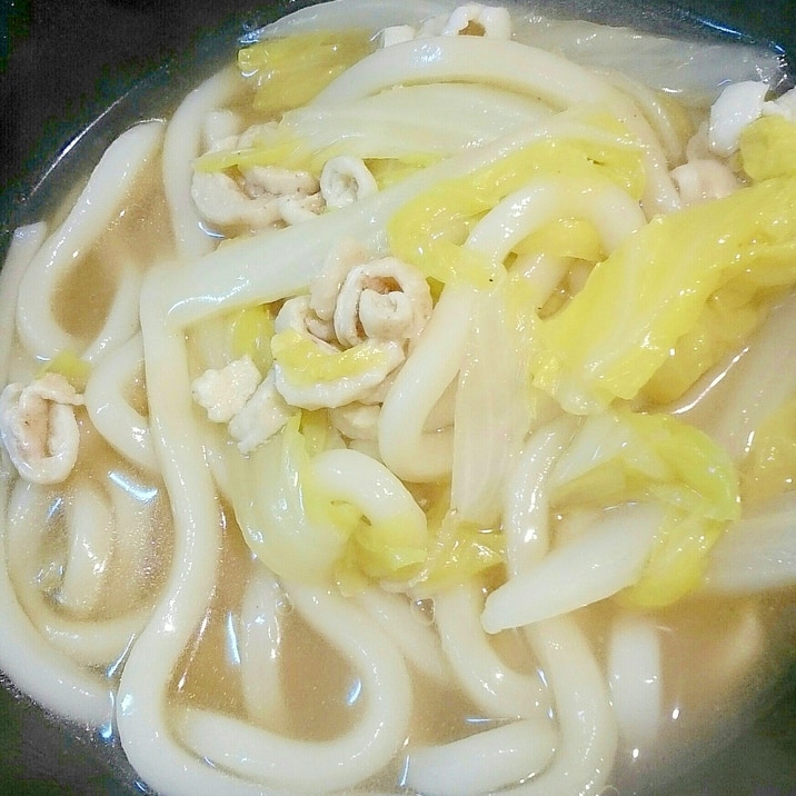 余った鶏の皮で『鶏の旨ダシうどん』